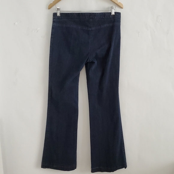 Theory Wide Leg Flare Exposed Button Jeans sz 6 - Picture 5 of 8